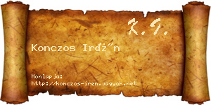 Konczos Irén névjegykártya